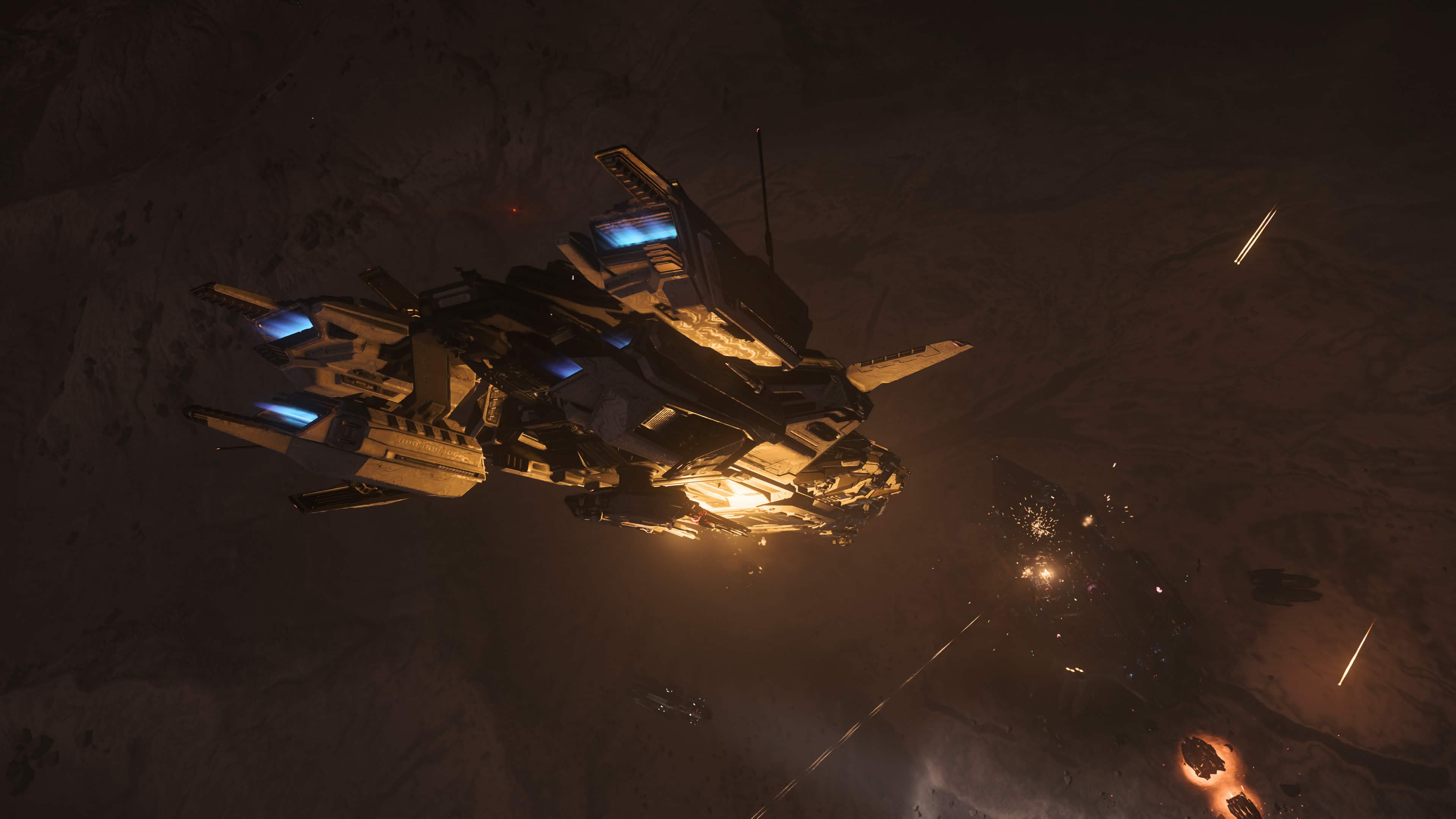 Fleet action under weapons fire